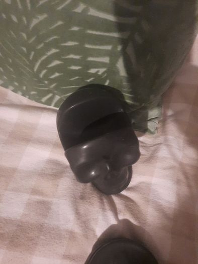 black ceramic skull coaster set