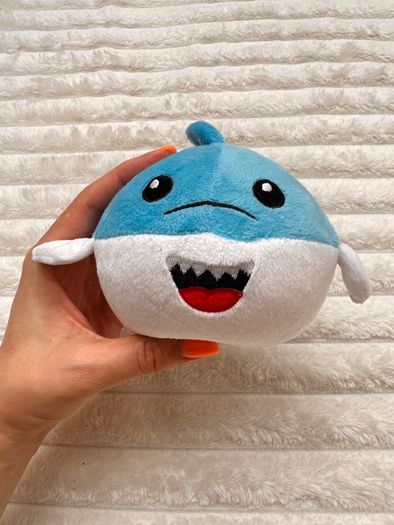 Blue white Shark Soft Plush approx. 10 cm. Used Please see photos