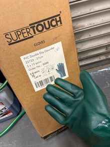 pvc glove supertouch double dip gauntlet