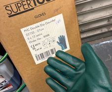 pvc glove supertouch double dip gauntlet