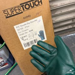 pvc glove supertouch double dip gauntlet