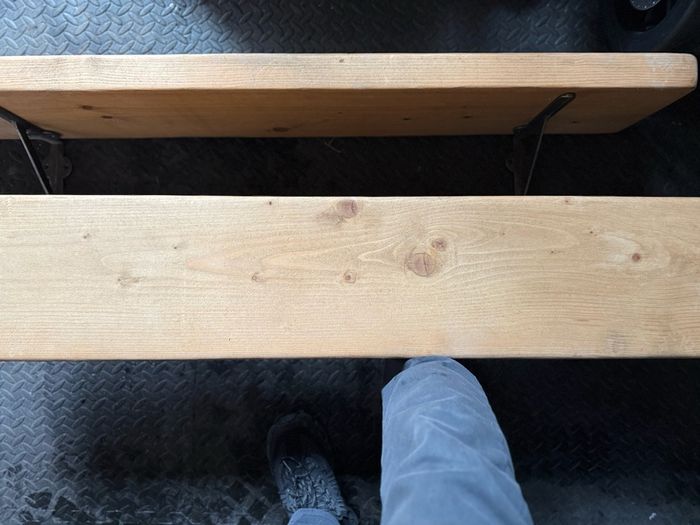 2 Rustic wooden wall shelves