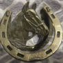 two brass horse shoe door knockers Image 2