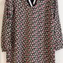 Size 12/14 Navy & Cream Dress by Milano, Italy Image 2