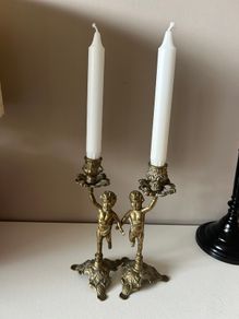 Vintage Solid Brass Candle Holders