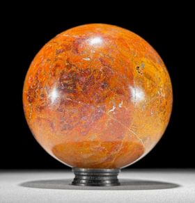 Sphere On Stand - Red Jasper