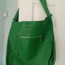 Large Green 100% Italian Leather Handbag/Backpack. NEW Image 4