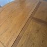 Oak round extending dining table with bench & chair Image 4