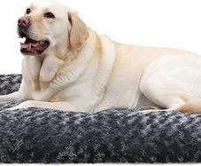 SALE Large Dog Bed Washable, Calming Dog Bed, Dog Crate Mattress with Non skid Bottom, Fluffy Anti Anxiety Dog Beds, Pet Beds Pillow Cushion for Dog, Dark Grey, 90x60x8cm
