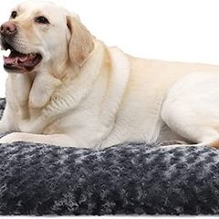 Large Dog Bed Washable, Calming Dog Bed, Dog Crate Mattress with Non skid Bottom, Fluffy Anti Anxiety Dog Beds, Pet Beds Pillow Cushion for Dog, Dark Grey, 90x60x8cm MULTIPLE SIZES LISTED IN DESCRIPTION (FREE SHIPPING)