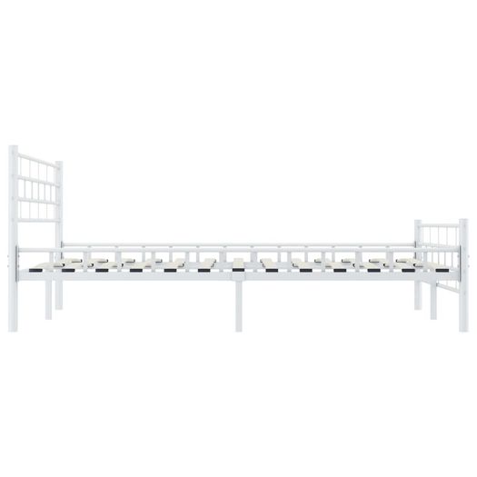 Bed Frame White Metal 120x200 cm