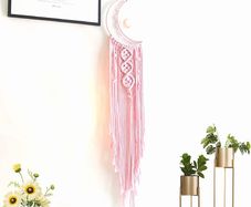LED Dream Catcher,Handmade Pink Sweet Dream Catchers with Lights,Christmas Wedding Gifts, Bedroom Wall Hanging Ornaments Crafts,Decorations for Girls Friends (FREE POSTAGE)