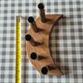 Unique Handcrafted Crescent Moon Wooden Display. Repurposed Brass Rifle Casings Image 2