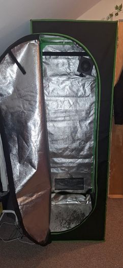 Grow Tent (Used) 60x60x180cm + 75 Watts Full Spectrum LED Grow Light + Fan (Usb-C)