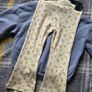 3-Piece Outfit Set - Blue Sweatshirt Cardigan, Broderie Top & Floral Flare Trousers Image 5