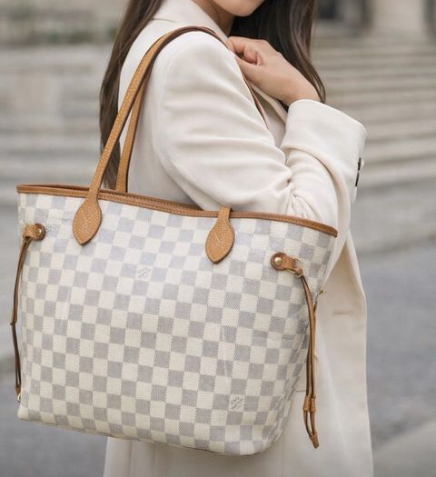 Louis Vuitton Neverfull Azure MM Authentic