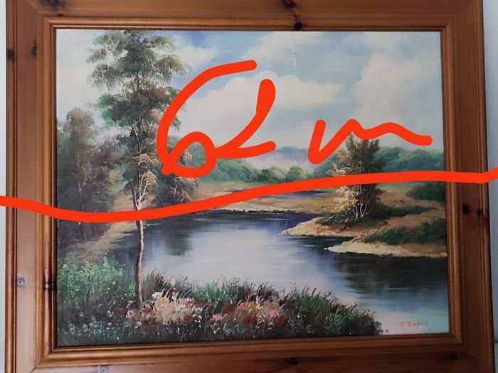 A very old hand-painted painting on canvas