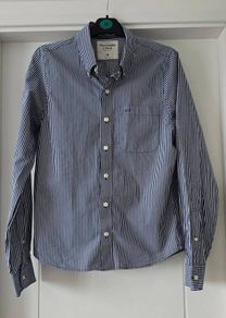 Abercrombie & Fitch striped logo button-up Shirt 100% cotton - size: M