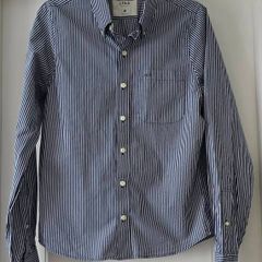 Abercrombie & Fitch striped logo button-up Shirt 100% cotton - size: M