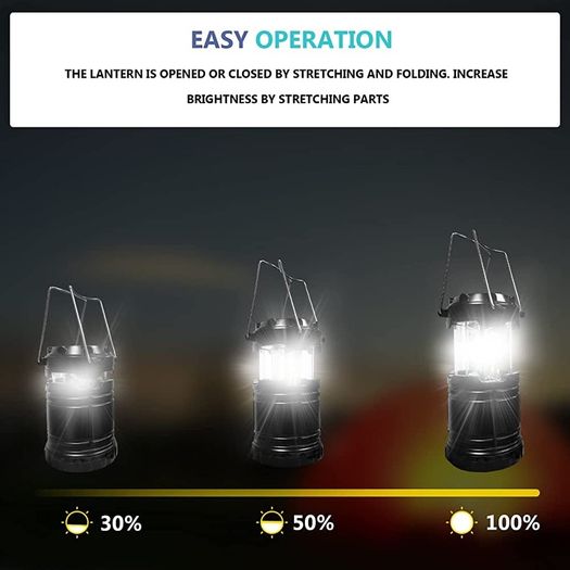 2 x Camping Lantern Battery Operated Portable LED Camping Lamp with Foldable Hook, Tent Lights Waterproof Outdoor Hanging Lamp for Emergency, Hiking, Fishing, Camping Accessories (FREE POSTAGE)