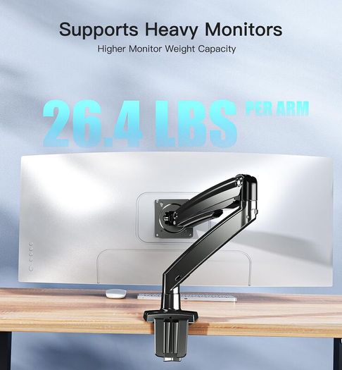 Pair of HUANUO Gas Spring Monitor Mounts 13-49 Screens / Ultrawide Compatible
