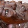 Vintage 19C Asian Chinese Emperor & Dragons Hand Carved Wood Mask Rose wood 9" Image 10