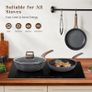 Induction Hob Pots and Pans Set 13pcs Nonstick Cooking Pans Set, Black Granite Cookware Set with Lid, Non Stick Saucepan Set, Frying Pan Set, PFOS & PFOA Free Image 7