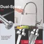 Kitchen Sink Mixer Tap, Spring Kitchen Faucet with Pull Down Sprayer, 2 Spray Modes High Arc Single Handle Lever Kitchen Tap MULTIPLE COLOURS AVAILABLE (FREE POSTAGE) Image 6