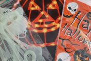 New Holloween pumpkin silhouette bunting and Skeleton
