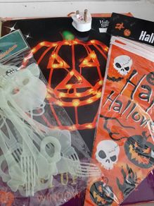 New Holloween pumpkin silhouette bunting and Skeleton