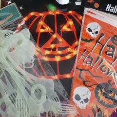 New Holloween pumpkin silhouette bunting and Skeleton