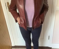 Handmade leather jacket woman size 10
