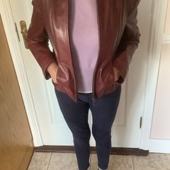Handmade leather jacket woman size 10