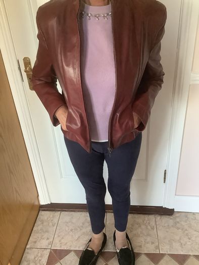 Handmade leather jacket woman size 10