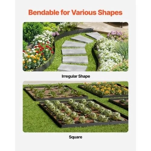 Steel Landscape Edging 5 Packs 39 x 5in Rust-Resistant for Yard Black