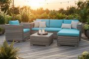 Last Units Bora Bora Garden Sofa Set Rattan Outdoor Furniture with Table, Chair &amp; Footstool Patio Garden Furniture