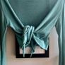 REDUCED LAST DAY Avoca Anthology Turquoise Wrap Cardigan & Mesh Sleeveless Cami Image 3