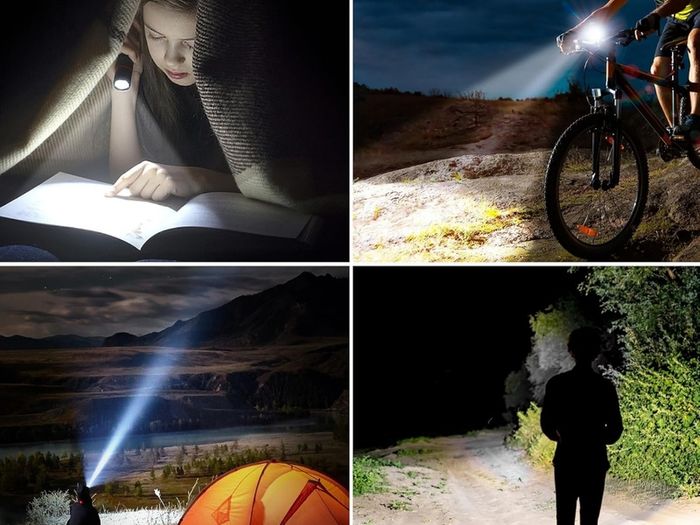 LED Torch Rechargeable, [2 Pack] 2000L Super Bright Adjustable Focus Flashlight, 4 Lighting Modes, Long Battery Life, Waterproof Pocket Size Torch for Power Cuts, Emergency, Camping, Outdoor