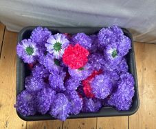 Faux funeral flowers
