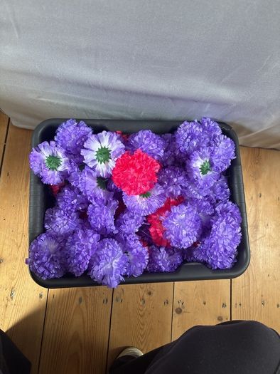 Faux funeral flowers