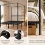 Black Metal Double Four Poster Canopy Bed Frame with Underbed Storage Image 4