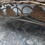 Vintage Coffee Table, Wicker with Metal Leaf Finish Image 2