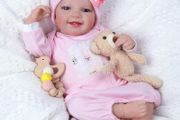 Reborn Doll 20 Inch Realistic Newborn Girl Doll Soft Fabric Body Real Life Baby Doll Lifelike Baby Doll Toys Looks Like a Real Baby, Pink