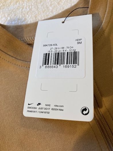 Nike baby coverall. Age 9m. Size 68-74cm, 8.4-10kg. New
