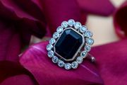 Art Deco Sapphire &amp; Diamond Ring - Platinum