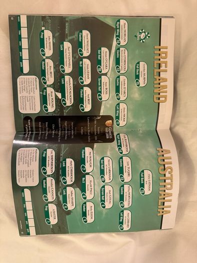 Ireland V Australia rugby autumn series 2006 programme