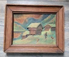 Mid-century Norwegian folk art hand carved