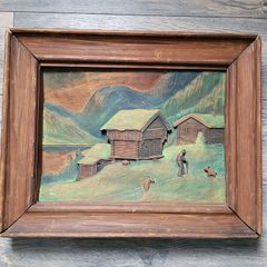 Mid-century Norwegian folk art hand carved