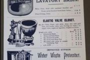 Metal plaque. Retro plumbing advertisement.