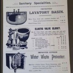 Metal plaque. Retro plumbing advertisement.